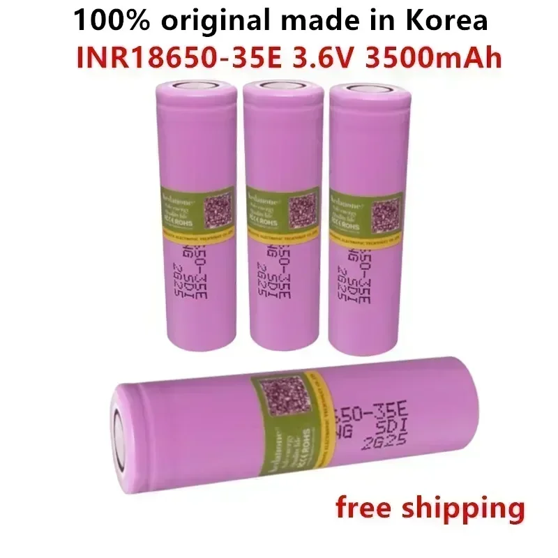 

100% Original made in Korea18650 3500mAh 20A discharge INR18650-35E 3.7v 18650 battery 3.7V rechargable Battery