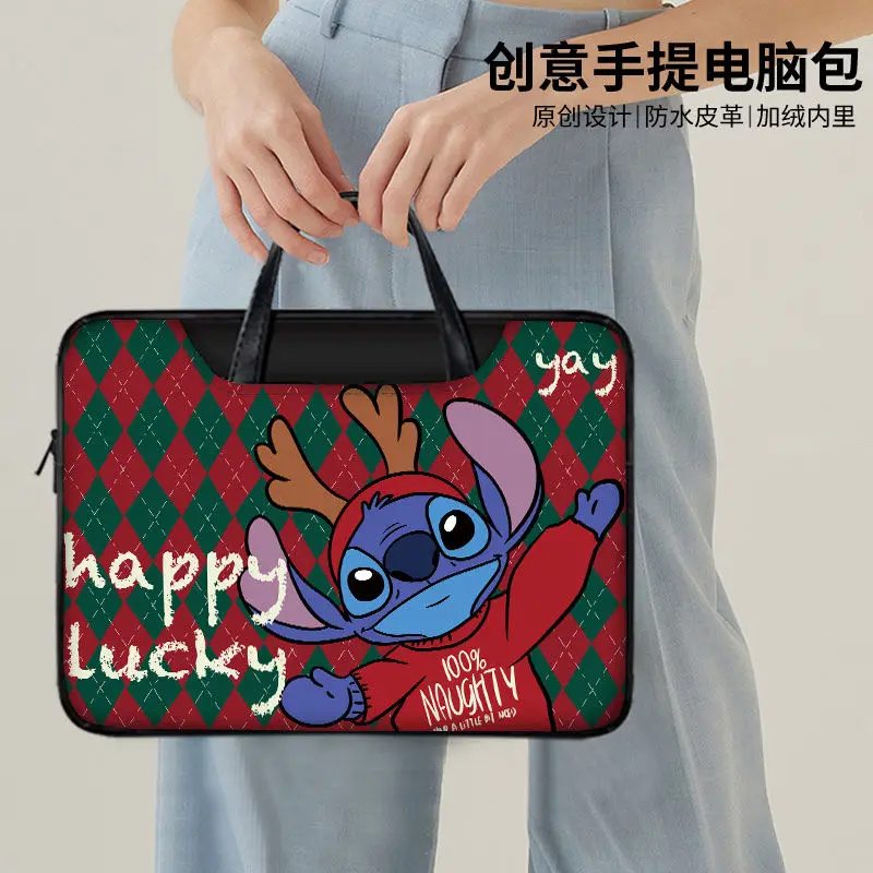 Nowa torba na laptopa Disney Anime Stitch pu 14 16 15,6 cala Torba na laptopa do Macbooka Air Pro Komputer Torebka na ramię Teczka Prezent