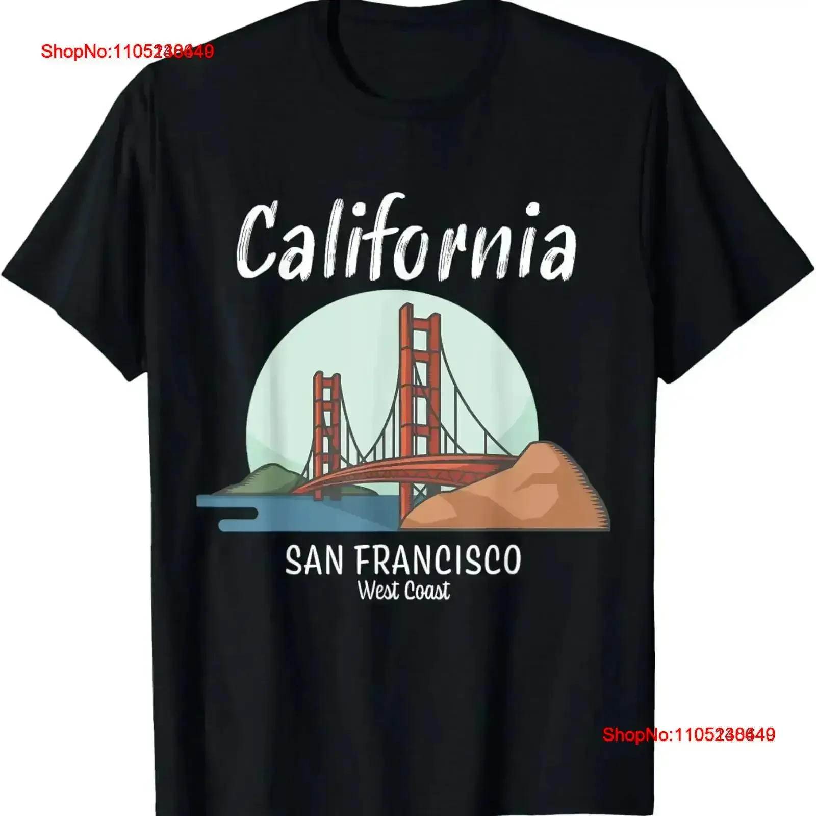 

Golden Gate Bridge Design California San Francisco T Shirt vintage Washed Slightly graphic Soft Breathable Casual vintage