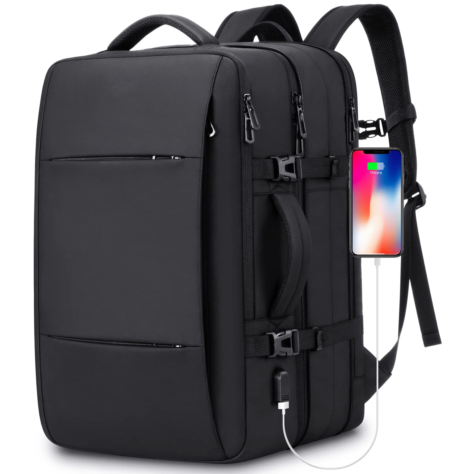 37L Flight Approved Travel Business Backpack for Men Women Expandable Water-resistant 17Inch Laptop Backpack Casual Daypack