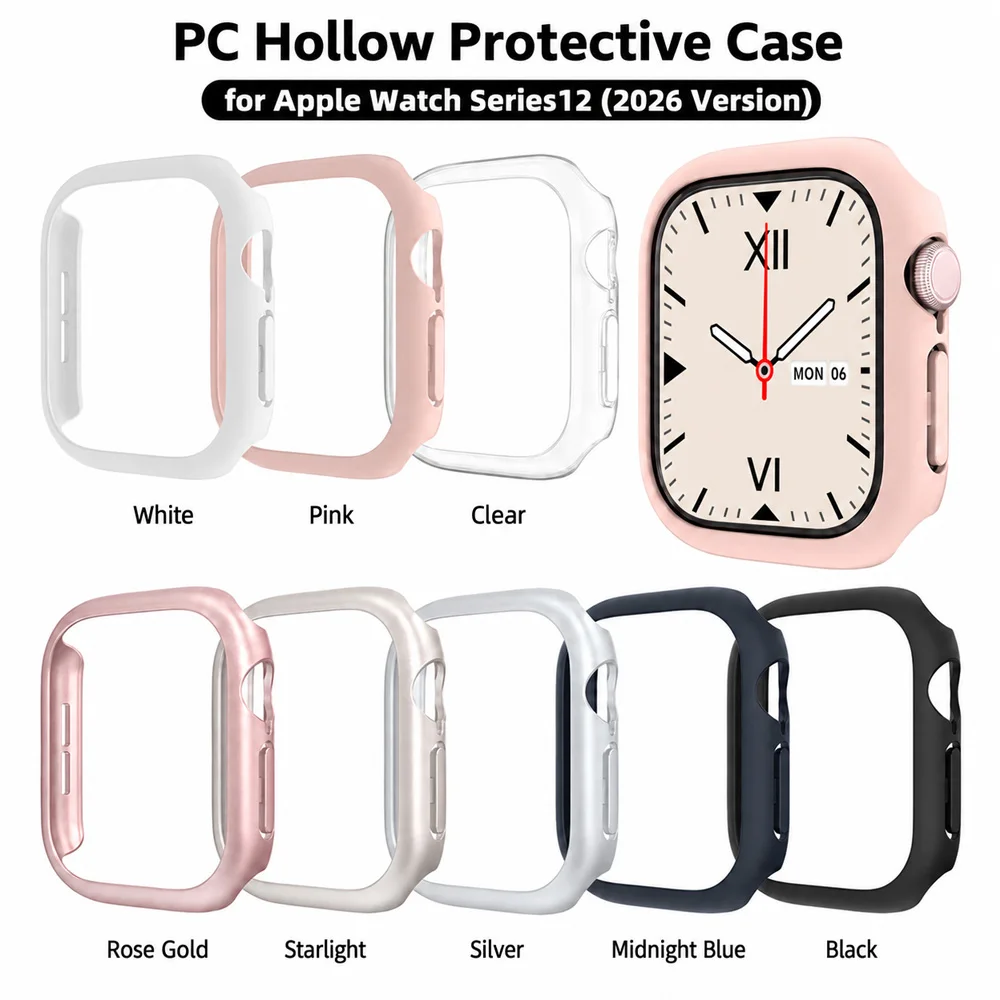 PC Electroplating Case for Apple Watch 12 46mm 42mm Hard Bumper Frame Protector Cover for Iwatch Series 12 46mm 42mm Accessories