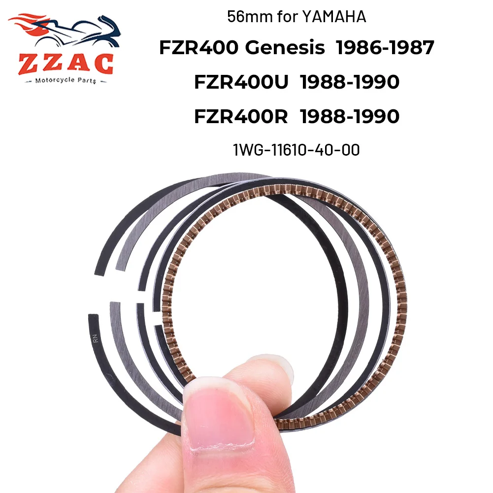 Diameter 56mm Piston Ring for YAMAHA FZR400 FZR 400 1986 1987 FZR400U FZR400R 1988 1989 1990 Ductile Iron Rinh 56 mm