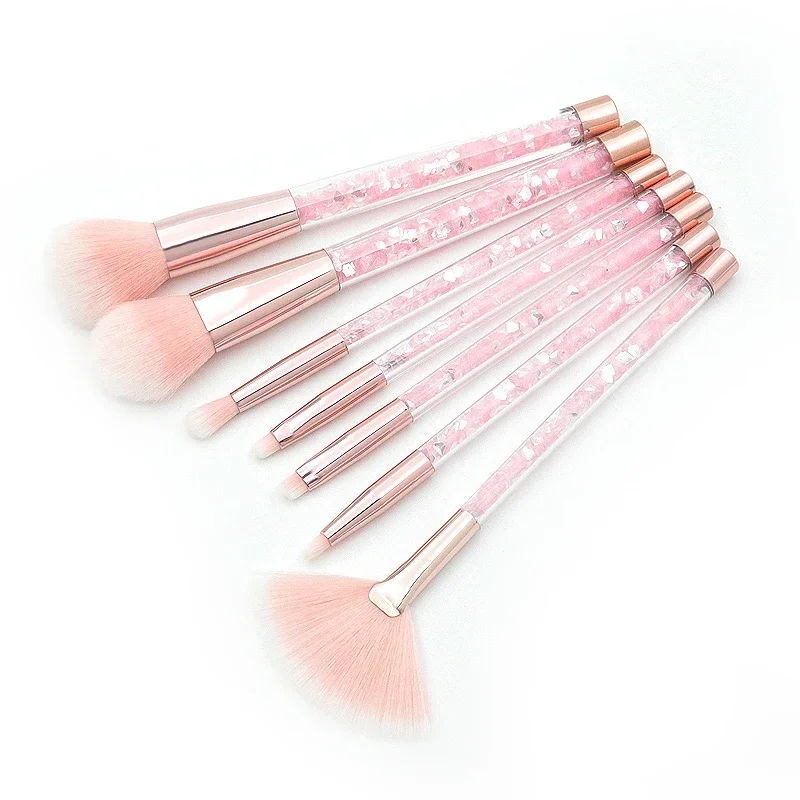 Advanced Rainbow Glitter Makeup Brush Set Diamond Crystal Handle Liquid Foundation Brow Face Makeup Brush Set Dream Girl