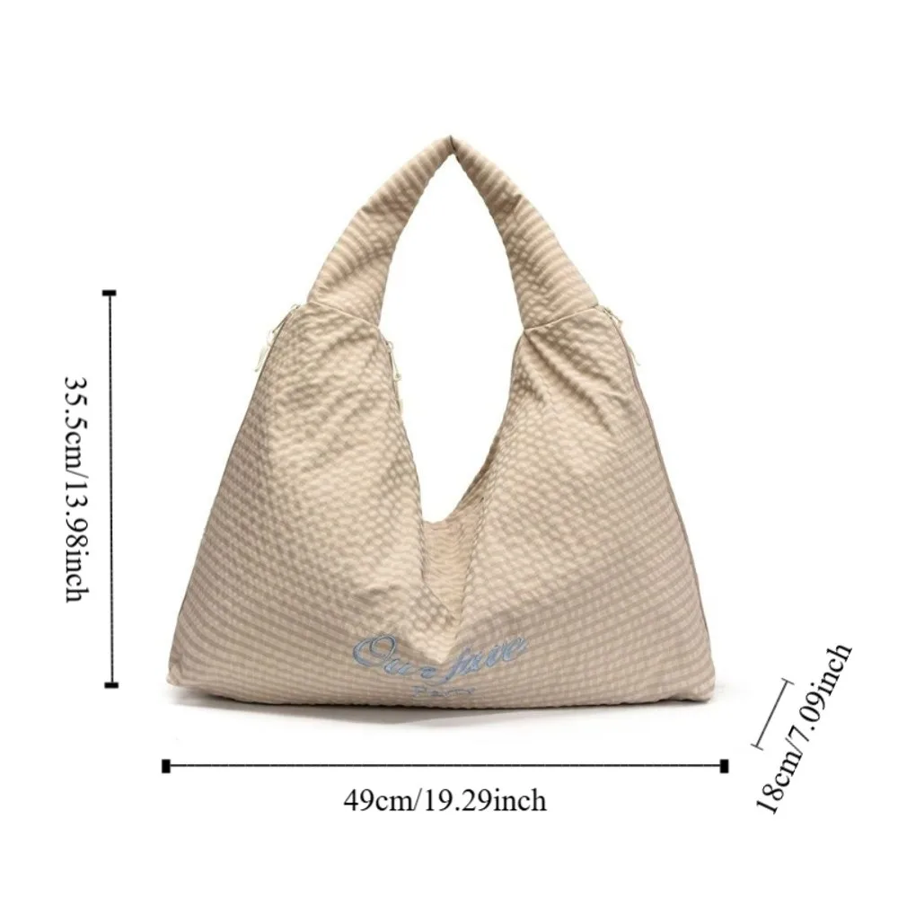 Винтажная японская клетчатая сумка на плечо с буквенным принтом, универсальная большая сумка-тоут, повседневная женская сумка большой вместимости, женская