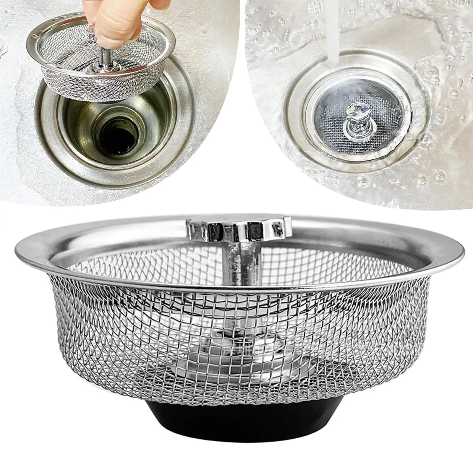 Kitchen Sink Strainer with Plastic Knob Water Filter Plug Premium Sink Basket