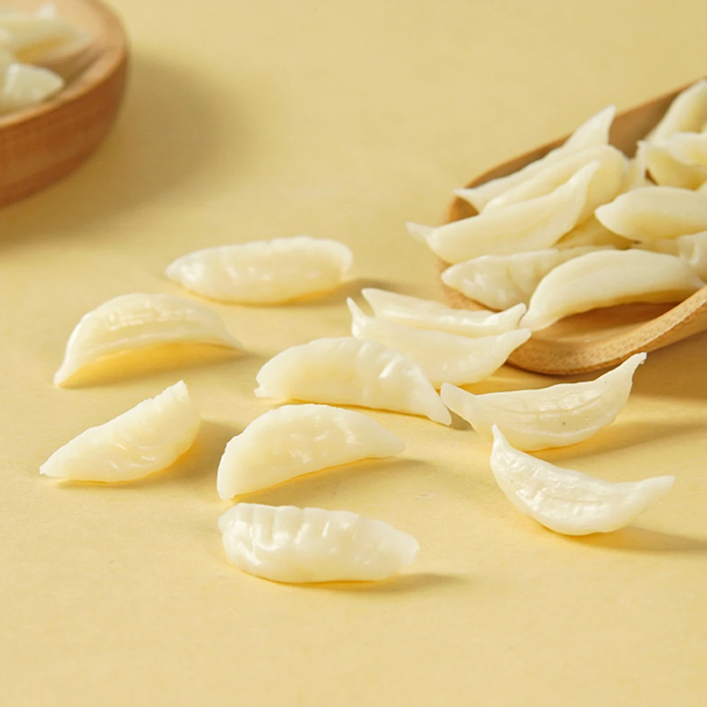 

12 Pcs Mini Simulated Dumplings Adornment Simulation Lifelike Decoration Food Toys