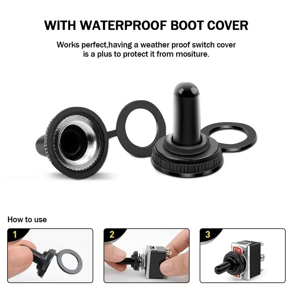 5 個のミニ ON/OFF トグルスイッチキット - 車/トラック/ボート用防水ラッチロッカースイッチ