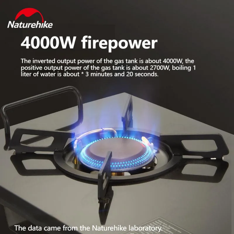 Imagem -02 - Naturehike Igt Table Fogão a Gás Queimador Forte Fogo Aquecedor Forno Acampamento ao ar Livre Cozinhar Aço Inoxidável 4kw Alta Potência Térmica