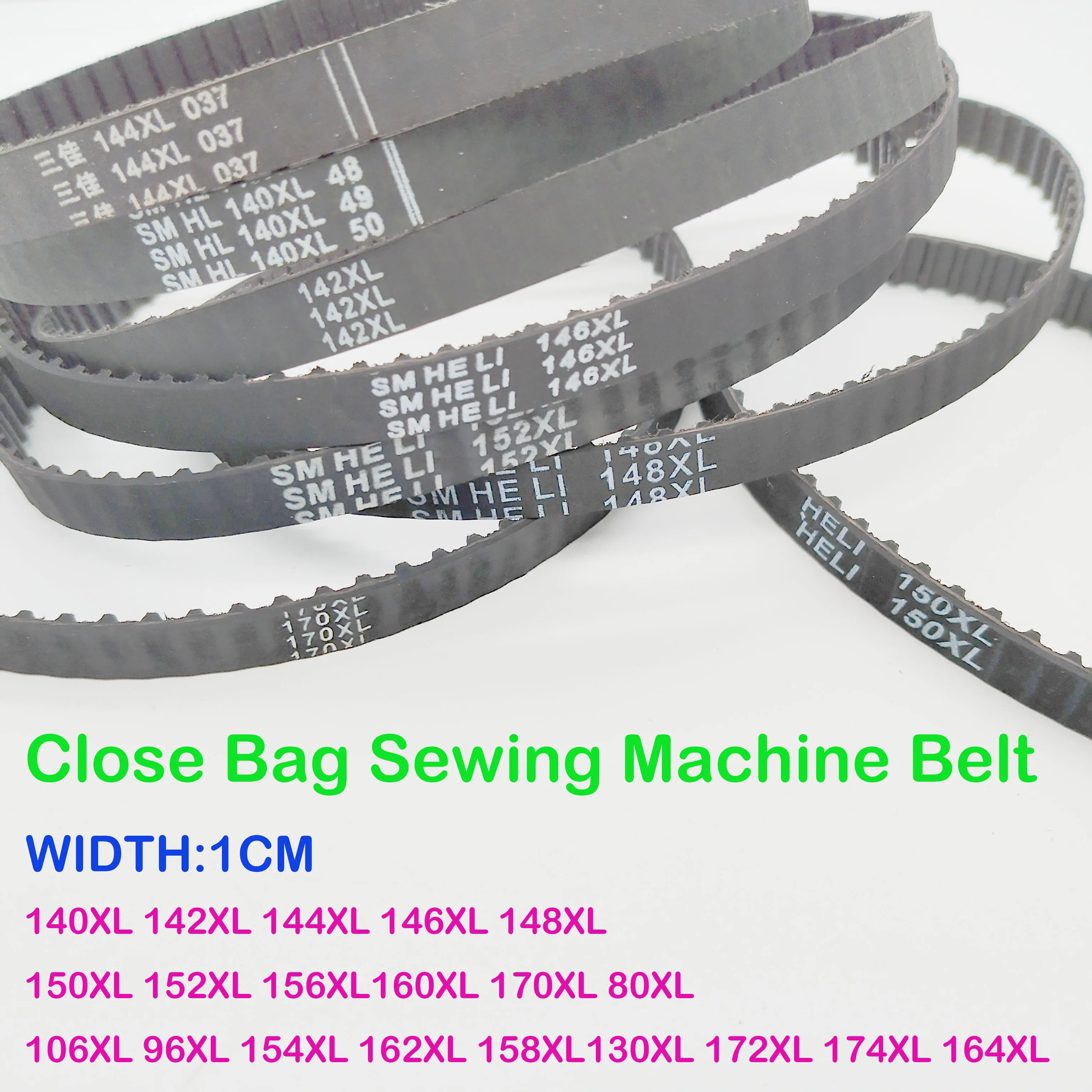 5PCS Portable Electric Close Bag Sewing Machine TIMING Belt Width 1CM 148XL 150XL 152XL 146XL 140XL 156XL 160XL 170XL