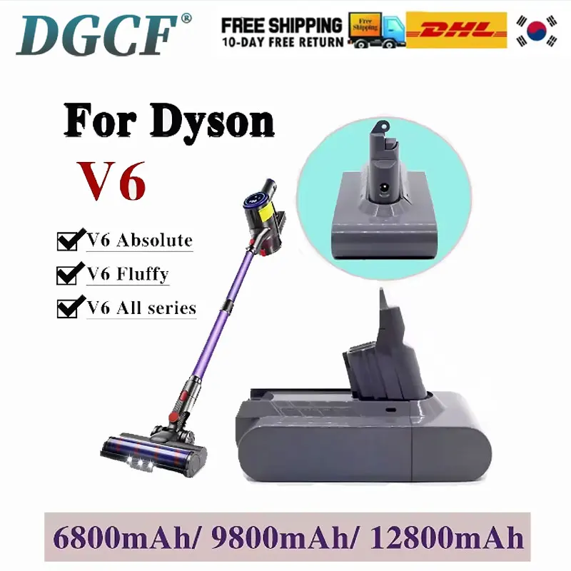 

2026 New 21.6V 9000mAh Li-ion Battery for Dyson V6 DC58 DC59 DC61 DC62 Vacuum Cleaner SV09 SV07 SV03 SV04 SV06 SV05