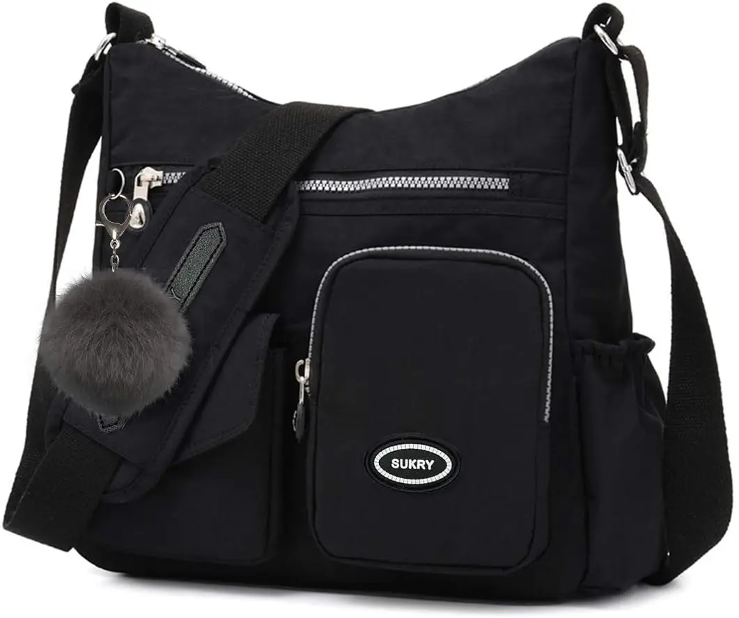 Nylon Crossbody Bag for Women with Anti theft RFID Pocket, Waterproof Shoulder Bag Travel Purses and Handbag