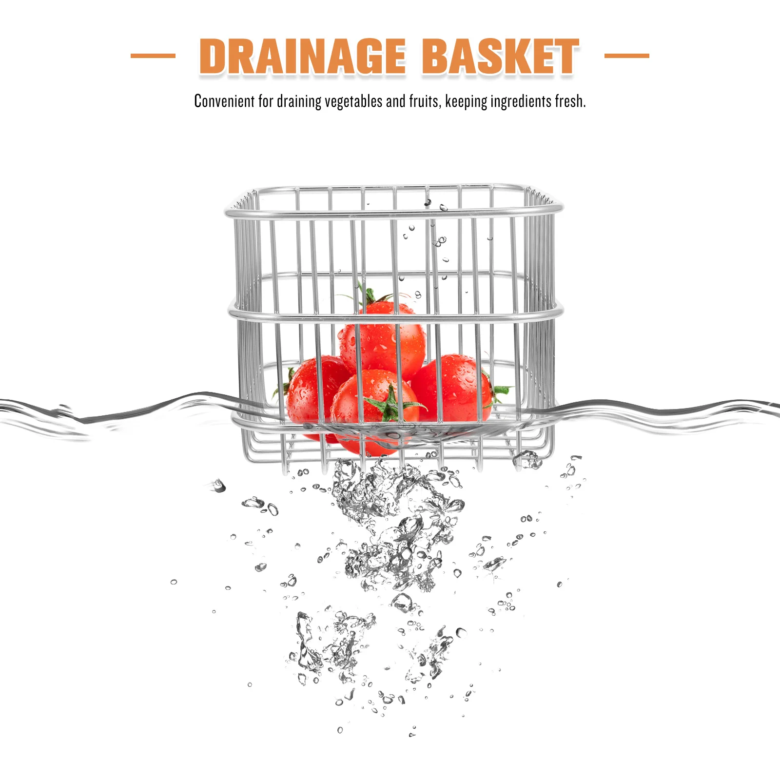 

Stainless Steel Drain 30Cm Heavy Duty Kitchen Fruit Vegetable Washing Basket Rust Proof Storage Organizer Metal Strainer