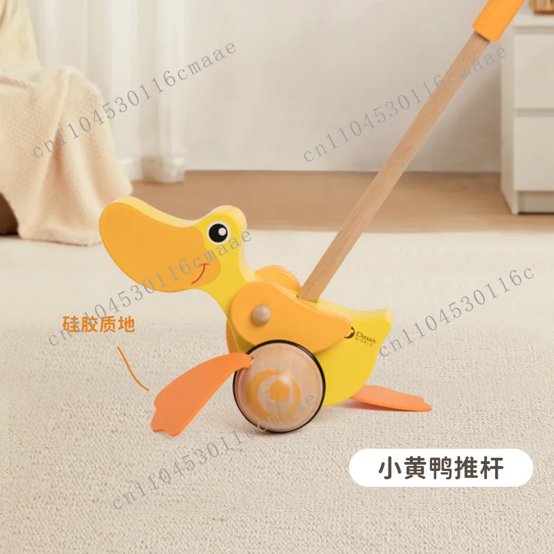 Suitable for 1-year-old children walking push rod infant early education educational single rod car toy