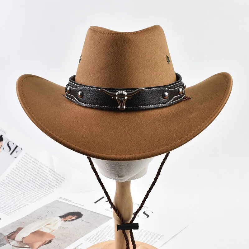 Cowboyhut im westlichen Stil für Männer und Frauen, Vintage-Stil, Gentleman, Cowgirl, Jazz-Hut, Outdoor-Reise, Ritterhüte – Detail 7