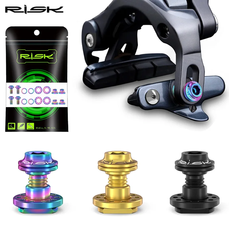 

RISK Road bike C brake Caliper screw titanium bicycle bolts c brake Shoes brake Pad Fixing bolts For Shimano R8000 UT6800 DA9000