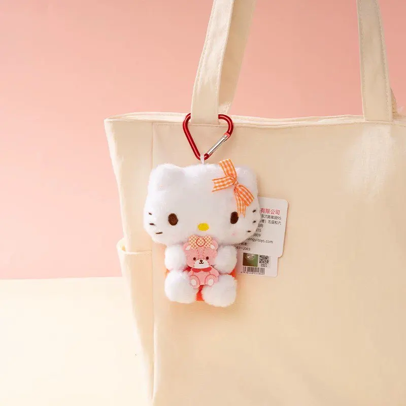 

Kawaii Sanrio Cinnamoroll Pachacco Cartoon Plush Toy Hello Kitty Backpack Keychain Soft Stuffed Doll Girl Birthday Creative Gift