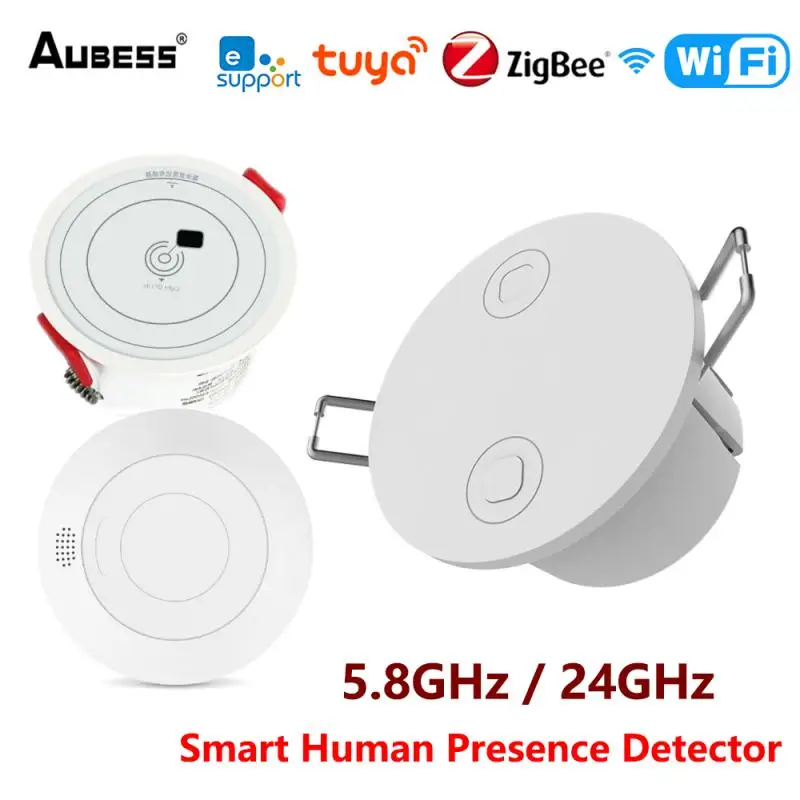 

Aubess WiFi Zigbee Smart Human Presence Detector 5.8G 24G MmWave Detection PIR Micro Motion Sensor via APP Real-time Monitoring