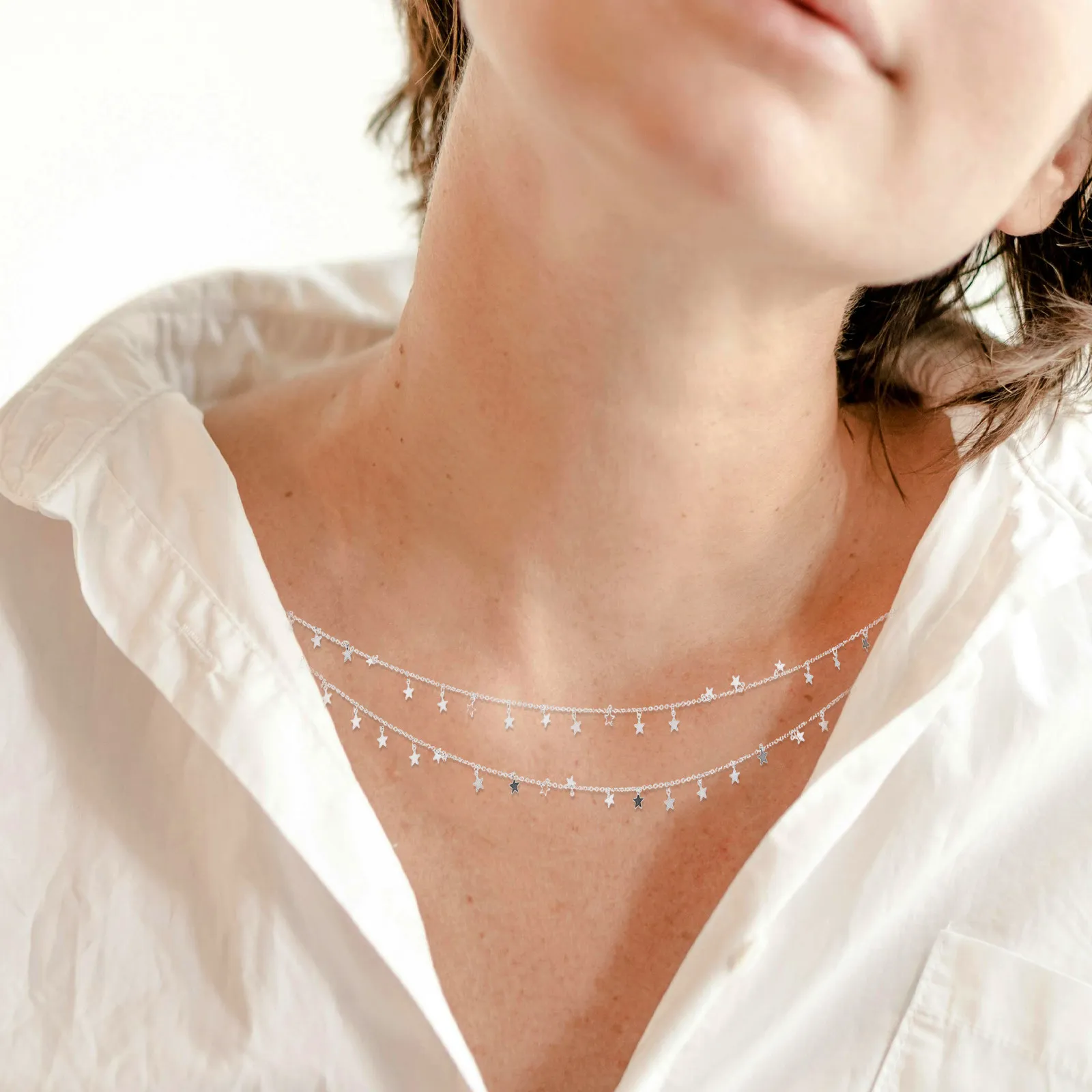 

Silver Star Charms Necklace Chain for Jewelry Making DIY Supplies Thin Chain for Necklaces Bracelet Chains Craft Projects