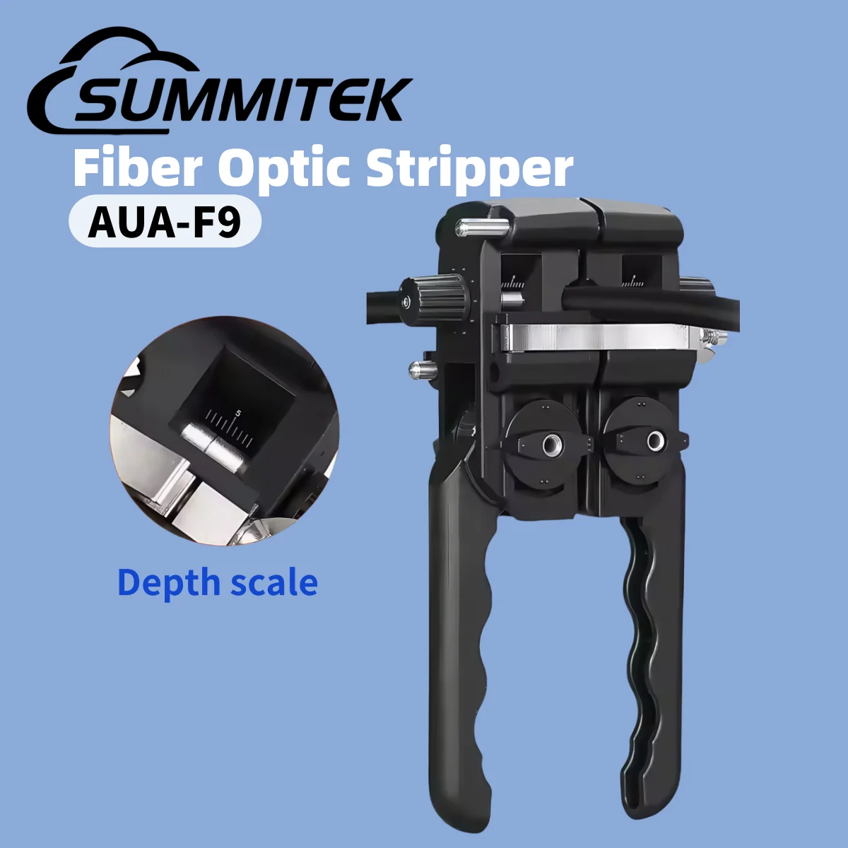 

SUMMITEK AUA-F9 8-30mm Fiber Optic Stripper Transverse and Longitudinal Two Way Opening Cutter Cable Jacket Slitter