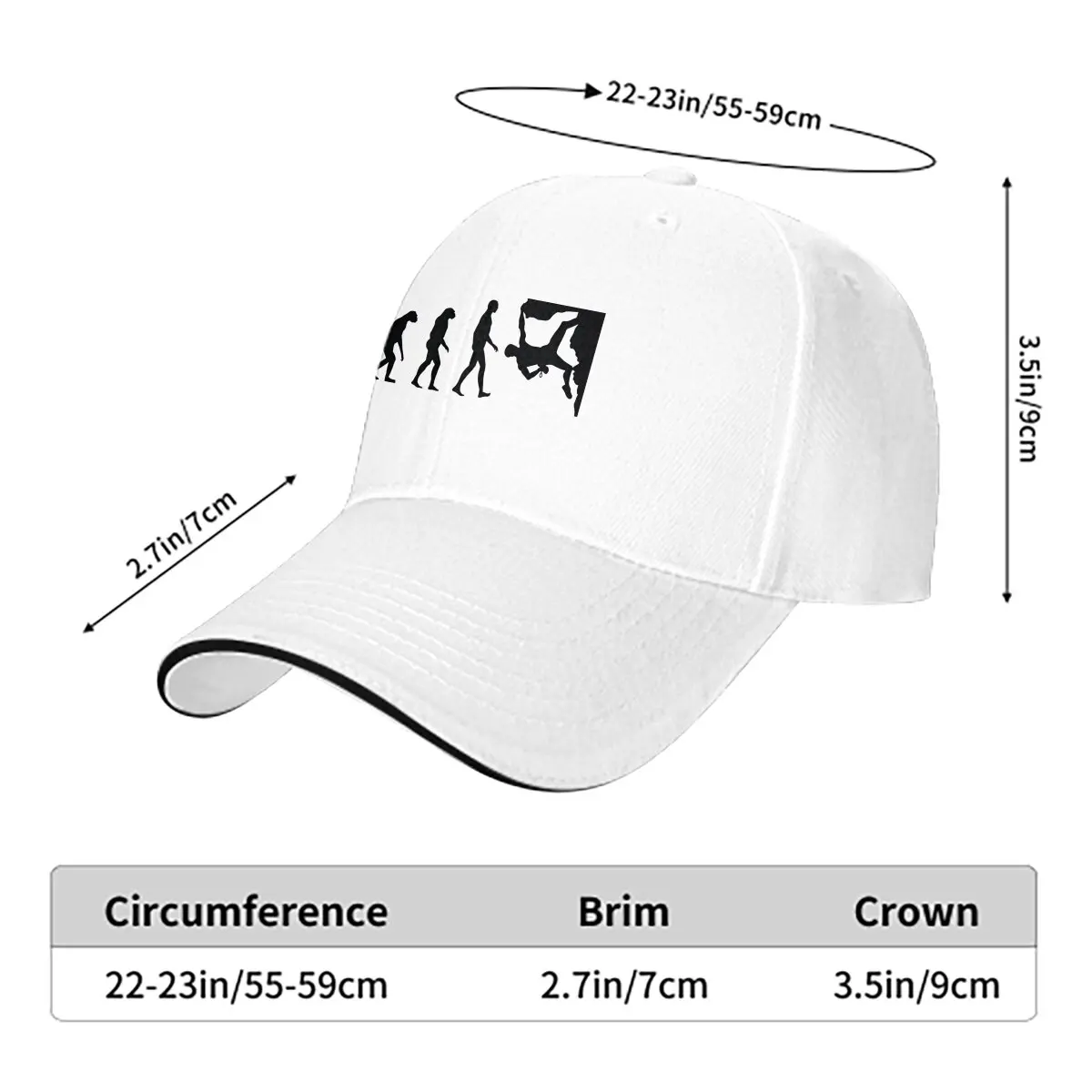 Evolution Climbing Baseball Caps Peaked Cap Mountain Climber Sun Shade Hats for Men Women