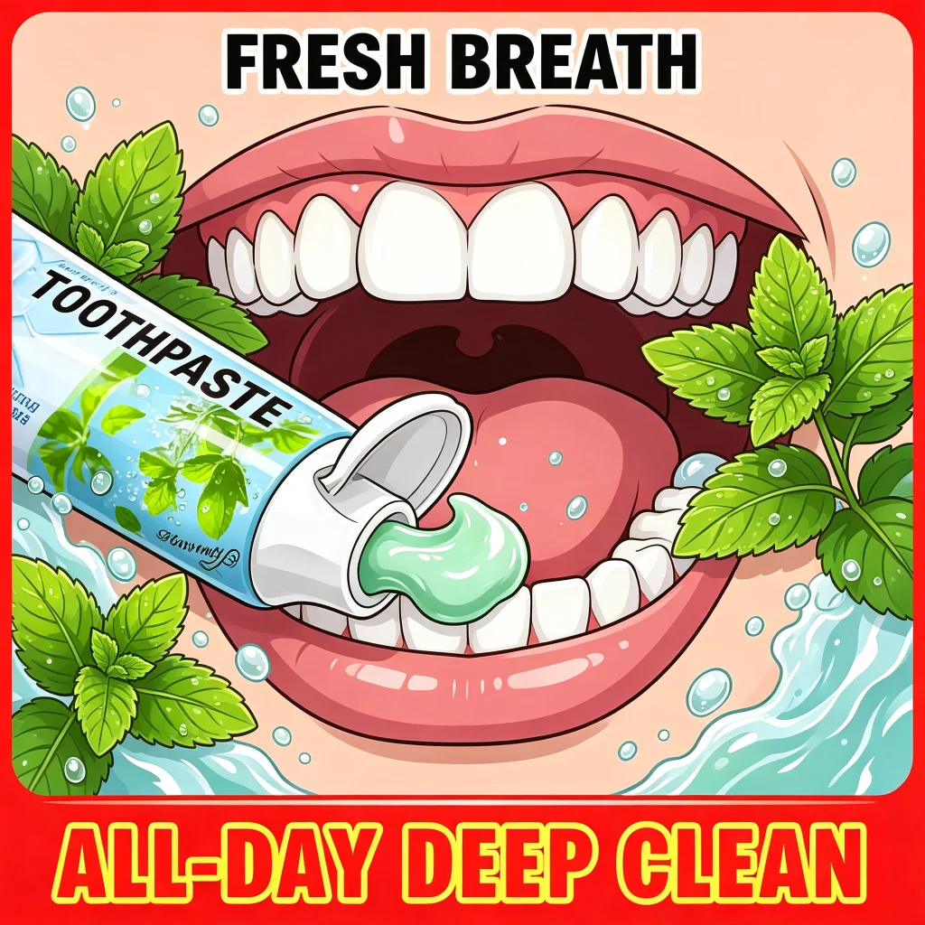 glamrvibe Toothpaste - Fresh Breath & Deep Clean, Mint Flavor, Removes Plaque & Stains, Brightens Teeth, Daily Oral Care, 60g