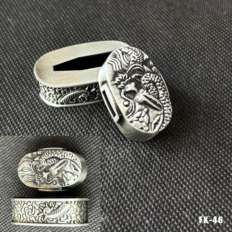 Hochwertige Legierung Katana-Griffkappe Fuchi Kashira Griffkragen für Japanische Schwerter Samurai-Katanas Wakizashi-Schwerter Zubehör – Detail 28