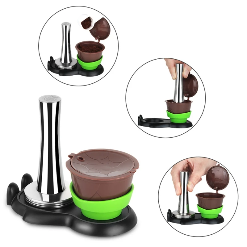 Coffee Holder Base Accessories for Coffee Capsule Nescafe Gusto Reusable Coffee Basket Without Capsules Set B