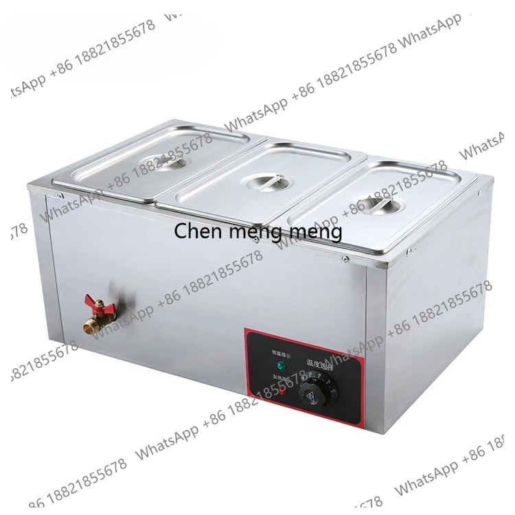 

Commercial thickened stainless steel three-basin electric heat preservation soup pool three-grid vegetable heat preservation