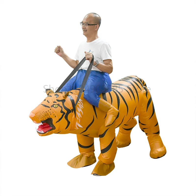 

Riding Tiger Inflatable Costume Celebration Party Clothing Stage Performance Funny Atmosphere Collective Outdoor