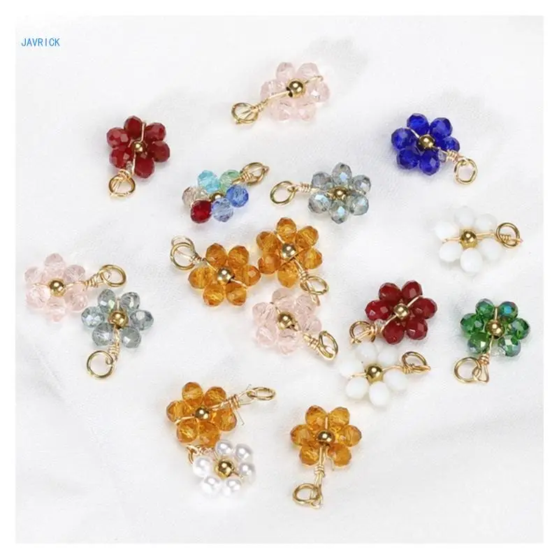 

Dainty Crystal Flower Bead Pendant Delicate Crystal Flower Bead Pendant for Bracelets and Party Jewelry Decoration