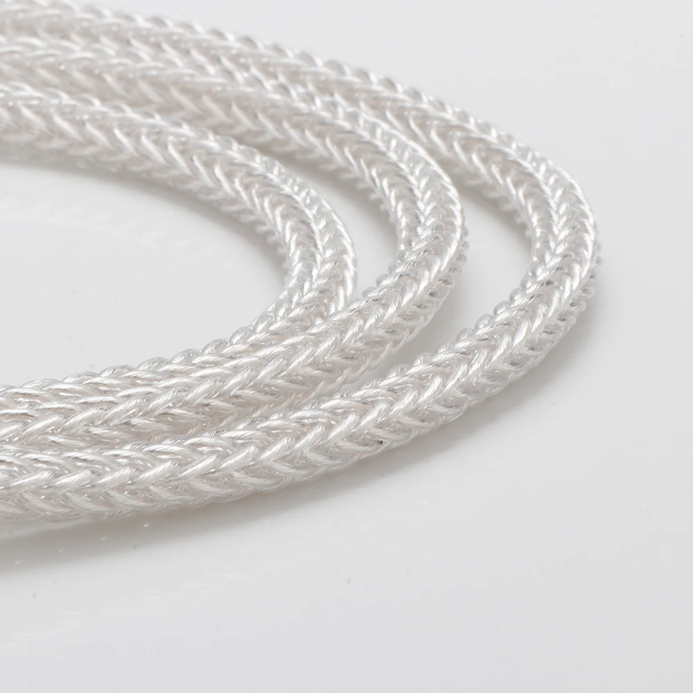 Cabo de fone de ouvido de prata pura, áudio hifi, 16 núcleos, 4/3 pinos, xlr macho para abyss ab-1266, atualização de fone de ouvido, cabo de extensão