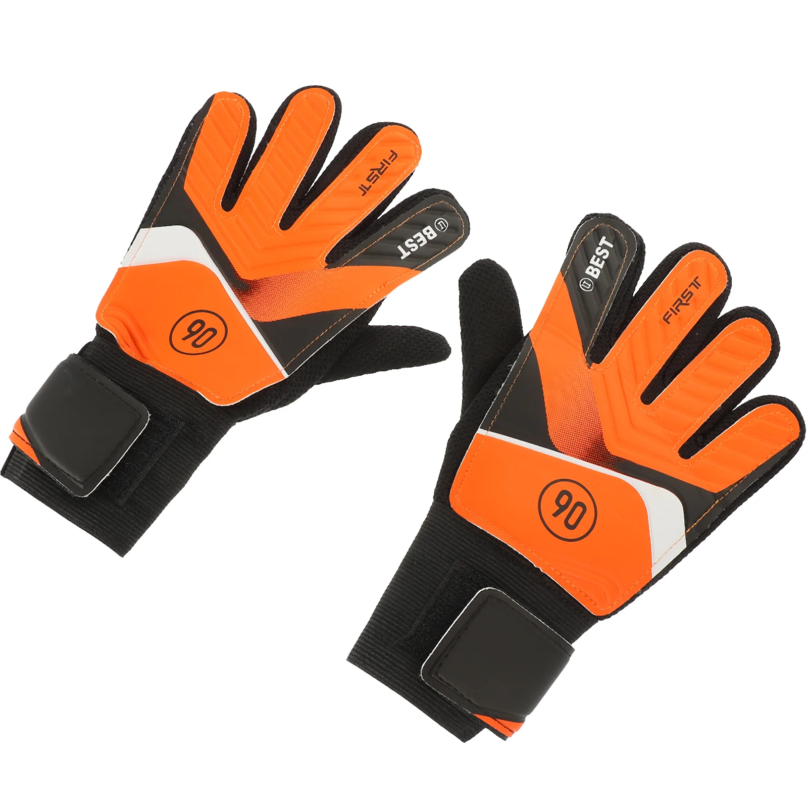 Football Gloves Goalkeeper Latex Anti-collision (green #5) Professional Supply Sports Soccer Player Orange Child