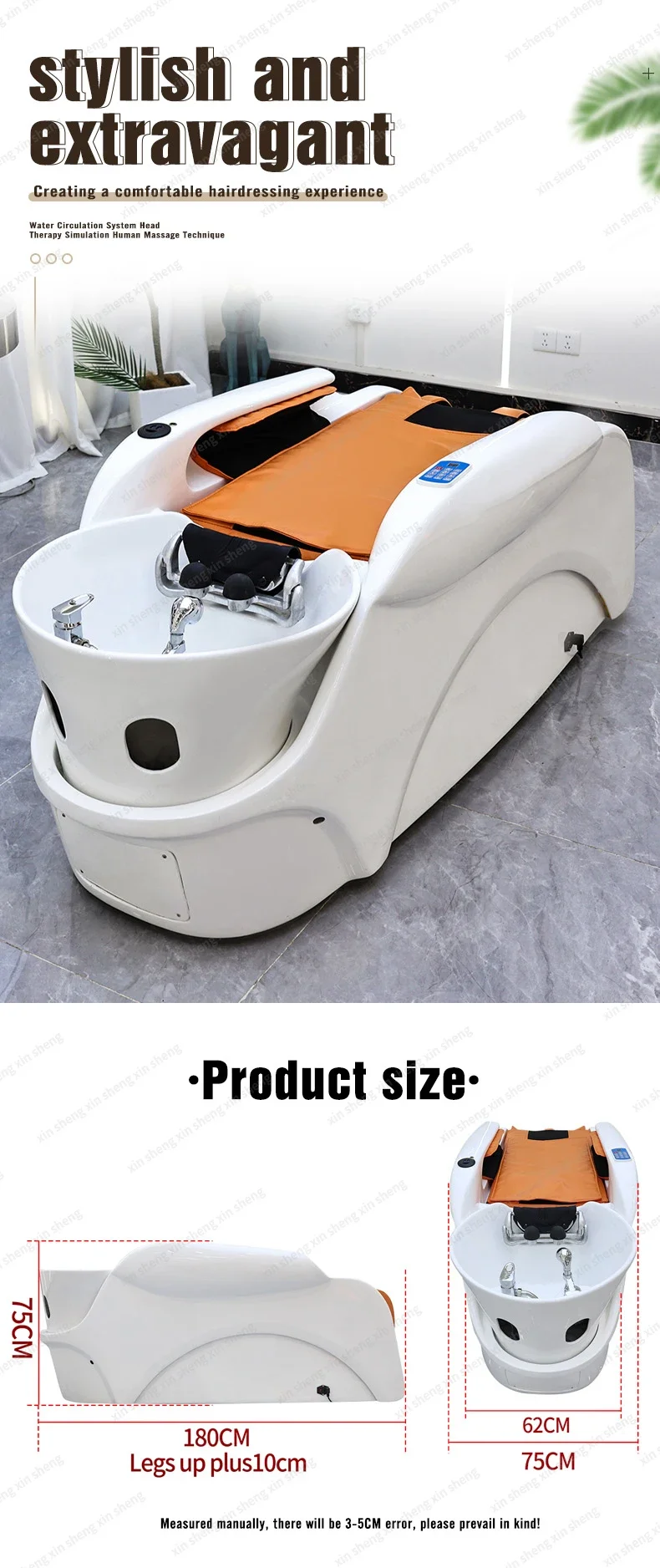 XinSheng Professionelle Elektrische Massageliege Kopf-SPA Salon-Massagetisch Haarwasch- und Dampfbetten Friseursalon Smart-Möbel – Detail 3