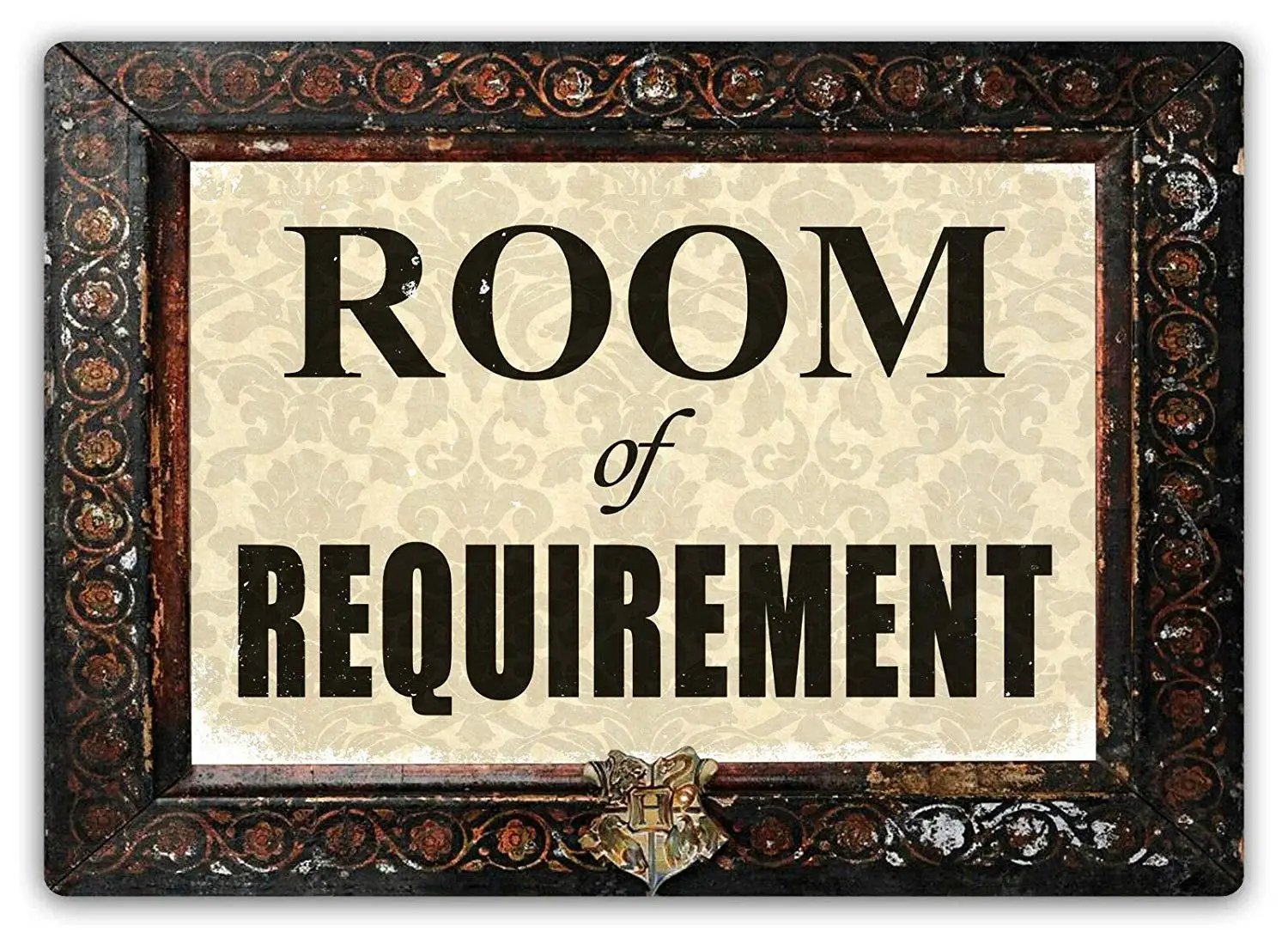 Metal Signs Room Of Requirement Warning Sign | Indoor/Outdoor | 8 X 12 Inch Tin Sign Vintage Look