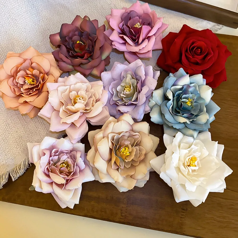 Cloth Flower Hair Clip Simulated Flower Seaside Vacation Headwear Rose Headdress Side Clip Hair Ornament Rose Flower Hairpin