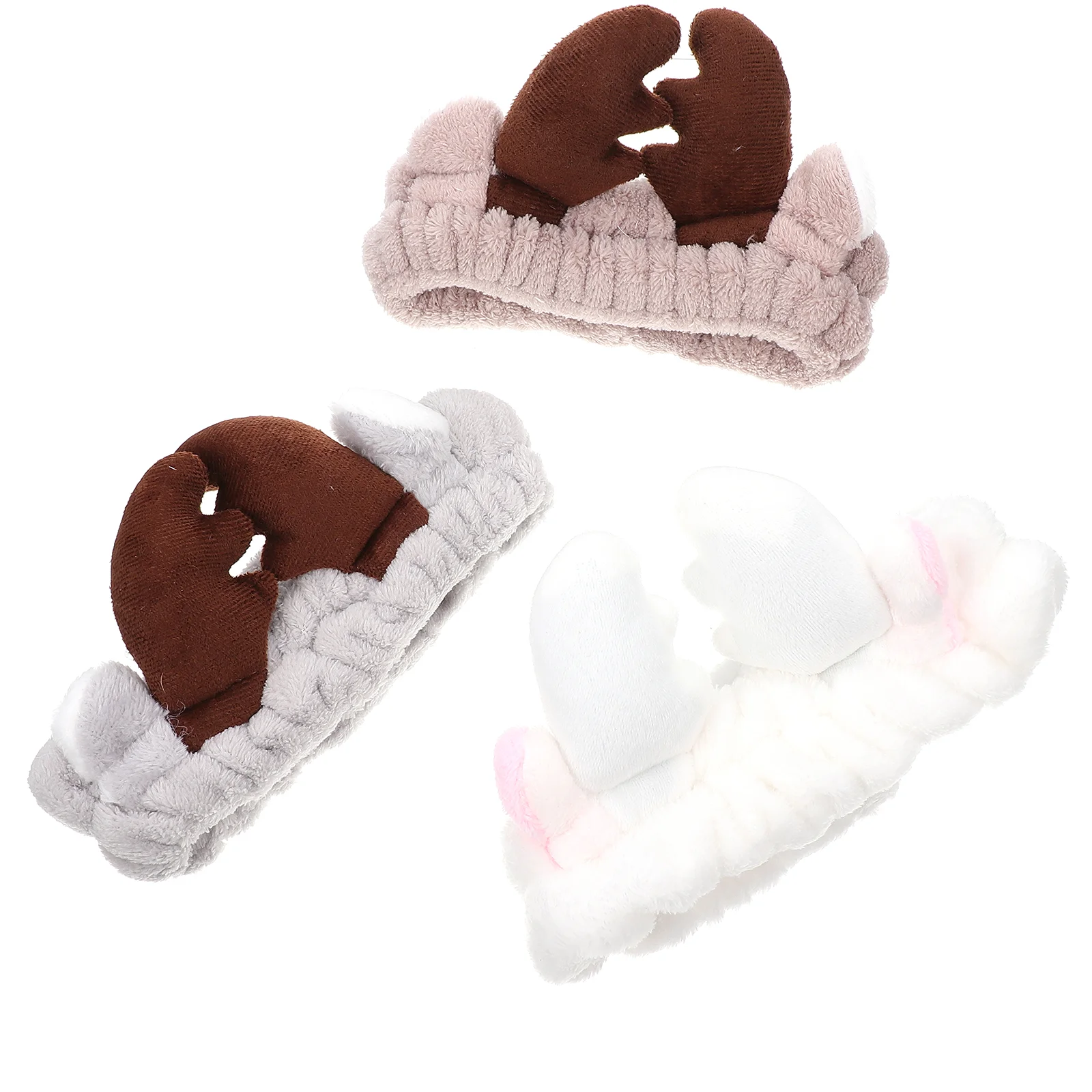 

3 PCS Headband Christmas Antler Designed Hairbands Shower Headbands Spa Aldult for Washing Face Bathing Miss