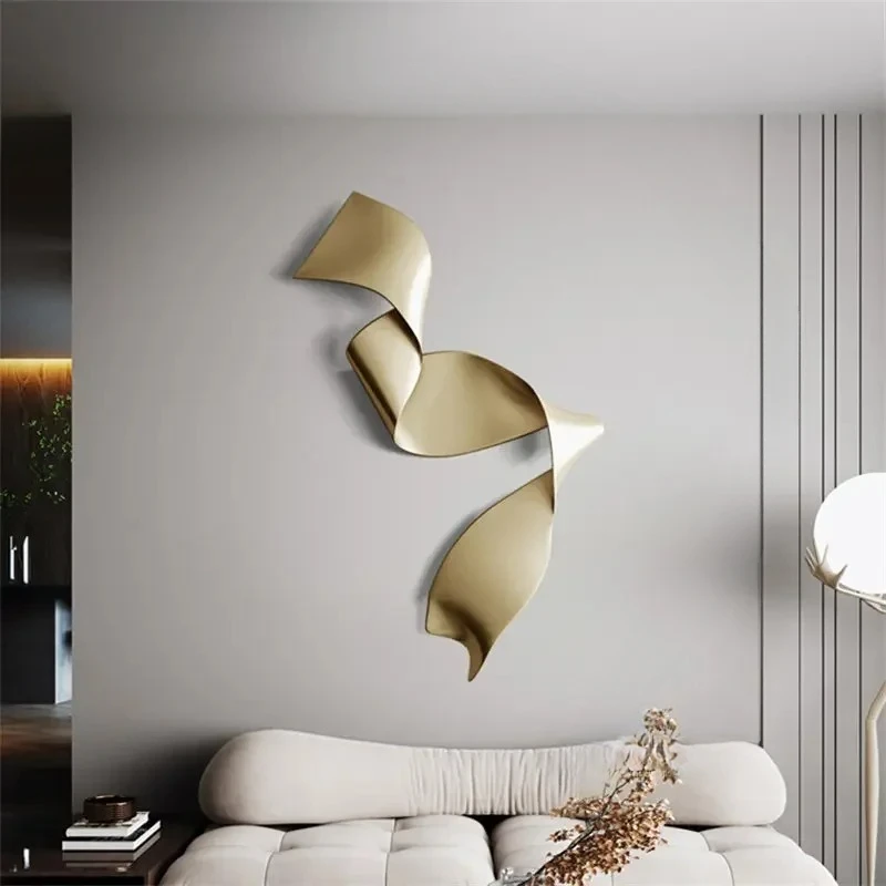 Italian Minimalist Wall Decoration Living Room Wall Hanging Pendant Light Luxury Creative Wrought Iron Art Hanging Decoration