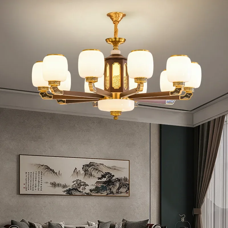 ALBERT Hedendaagse luxe messing hanglamp Chinese stijl woonkamer eetkamer slaapkamer villa hotel voorbeeldkamer kroonluchter