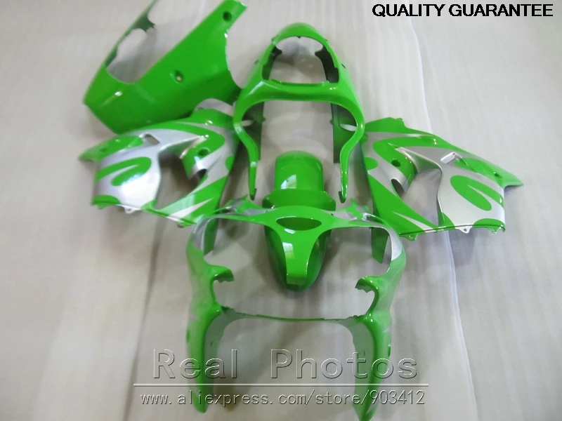 

Complete set fairing kit for Kawasaki Ninja ZX9R 2000 2001 green silver fairings set ZX9R 00 01 UR09