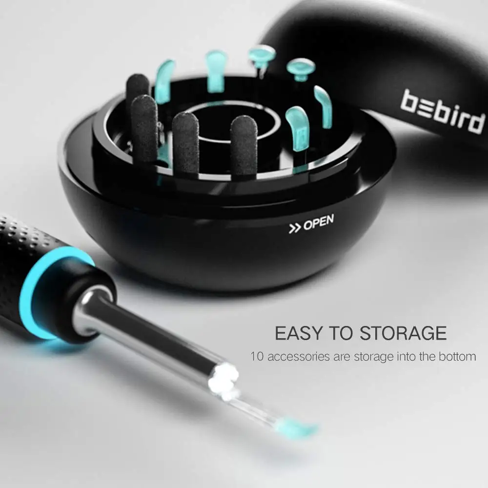 BEBIRD M9 Pro Metal Design Smart Visual Ear Otoscope, Reusable Ear Wax Removal Tools,Home Ear Inspection for Kids and Adults