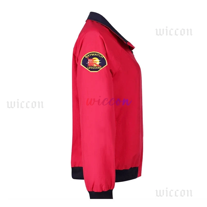 Adult Mitch Buchannon Cosplay Red Coat Beach Movie Baywatch Coat Red Jacket Pant Costume Men Outfits Halloween Carnival Suit