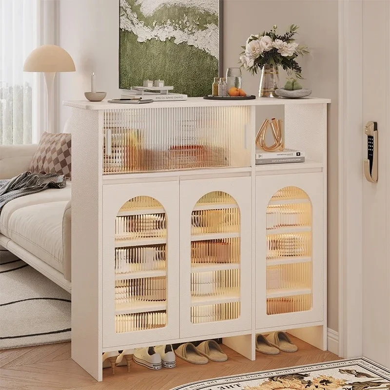 

Sofa side partition cabinet modern light luxury high-end entrance foyer double-sided wine cabinet decorative rack