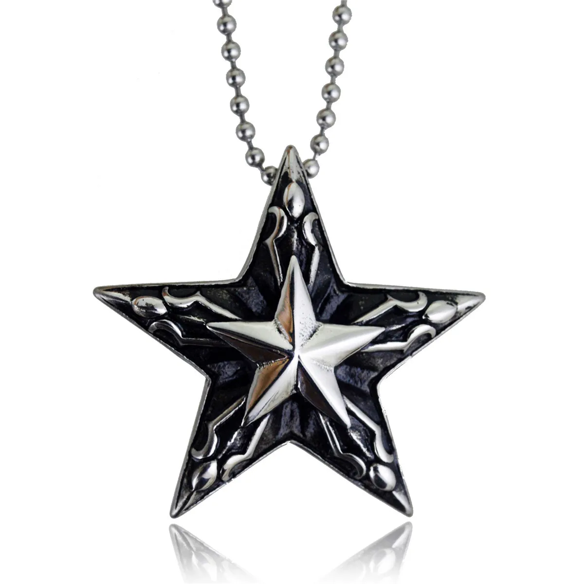 European and American fashion personality trend creative retro multi-layer pentagram necklace for male and female couples, cool