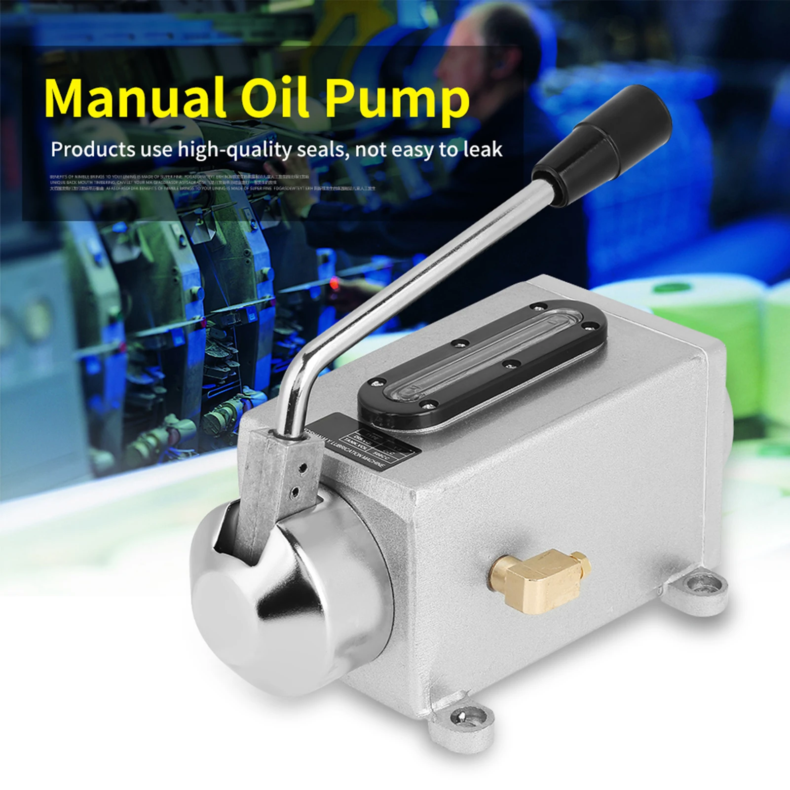 

Double Port Lubricating Pump Lubricating Manual Oil Pump Hand Lubrication 500CC CNC 4mm Double Outlet Port Manual Oil Pump