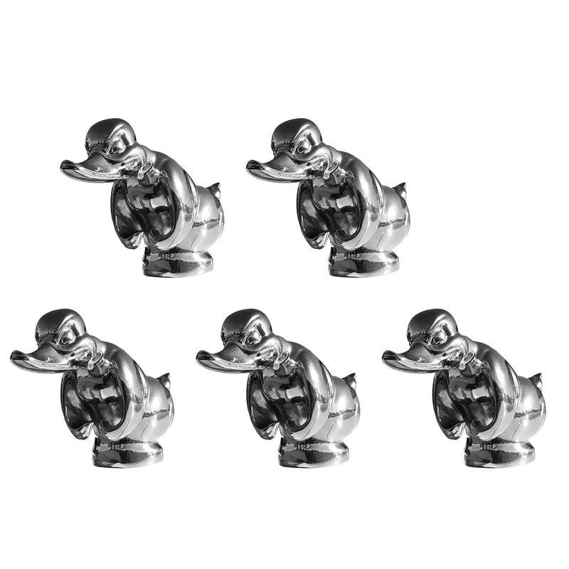 5X Angry Rubber Duck Hood Ornament, Self Adhesive 3D Funny Car Bonnet Decoration Accessories Bar Pub Club