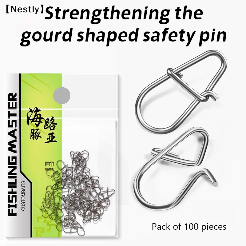100 Stück Angelclips, Schnellverschlüsse für Crankbaits, Angelköder-Verbinder, Salzwasser-Angeln, Duo-Lock-Köder, Edelstahl〔Nest〕