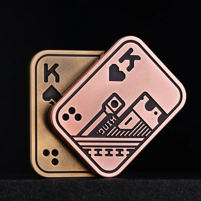 Nuevo Juguete Antiestrés de Metal para Dedos, Tarjeta de Póker EDC, Gyro A K King, para Oficina, Adultos, Antiansiedad, Fidget, Moneda