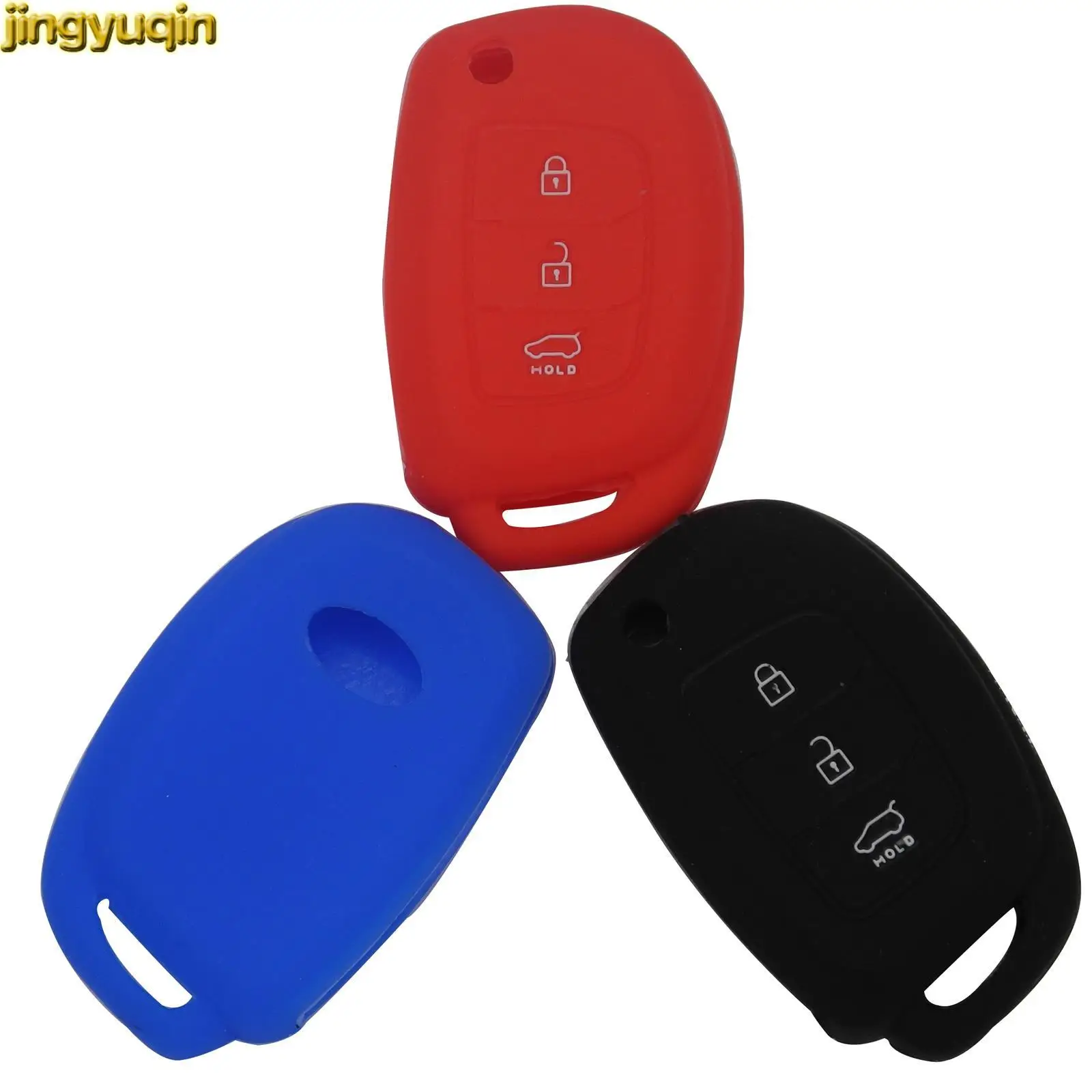 Jingyuqin 100pcs Flip Remote Silicone Key Cover Case For Hyundai i30 i45 ix35 i40 Elantra Sonata Mistra Santa F Tucson Verna