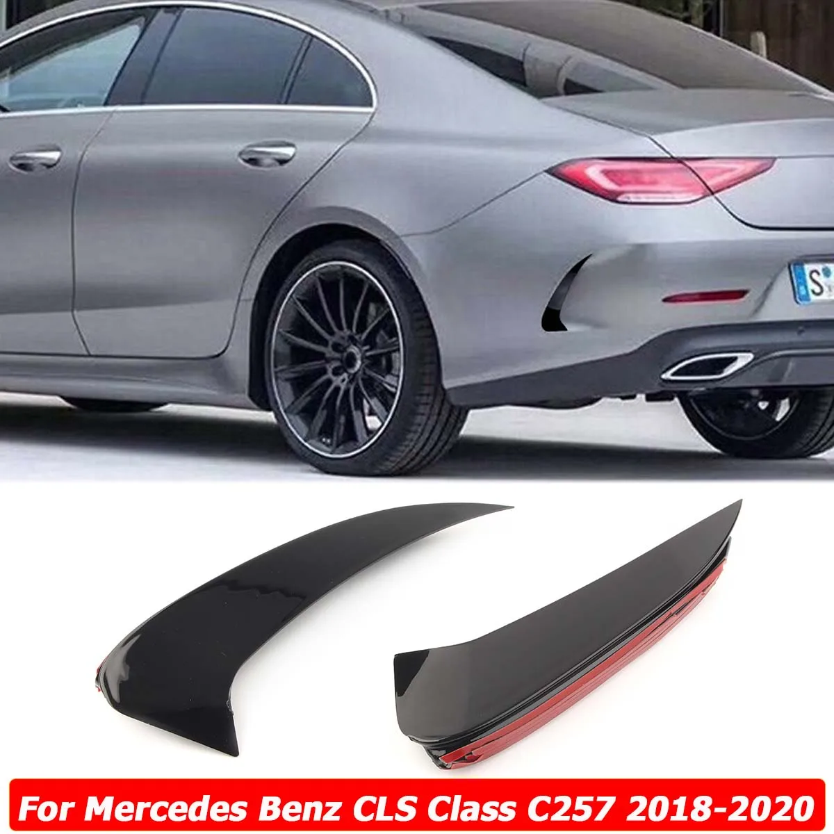 

C257 Rear Bumper Canards Side Splitters Frame Trim Sticker For Mercedes Benz CLS Class CLS350 CLS450 2018-2020 Car Accessories