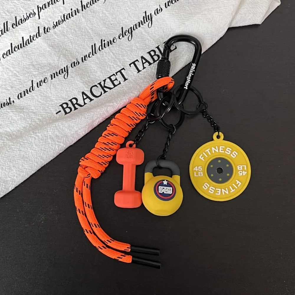 

Mini Barbell Plates Keychain Kettlebells Water Cups Simulation Dumbbells Keyring Bag Charm Creative Fitness Series Pendant